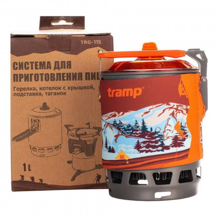 Система для приготовления пищи, 1 литр, Tramp TRG-115 (оранжевый цвет)