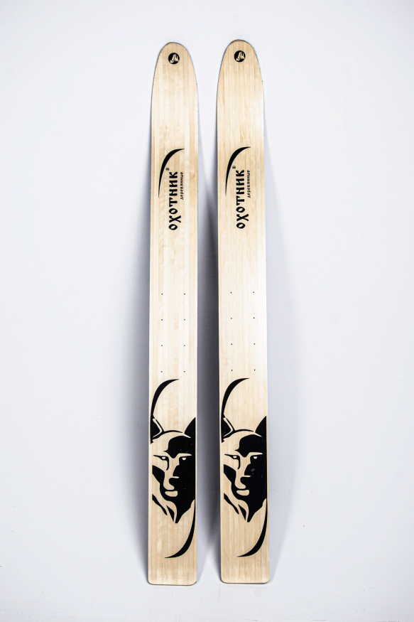 Лыжи Охотник, полнокамусные, дерево, длина 150 см, ширина 15 см