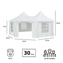 Шатер-беседка 1052 2,5х2,5х2,5х2,5х3,4м полиэстер, Green Glade