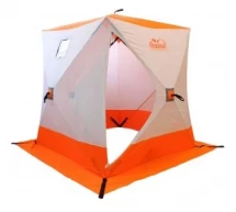 Палатка КУБ 3 (однослойная), 1,8x1,8 м, PU 2000, оранжевый-белый