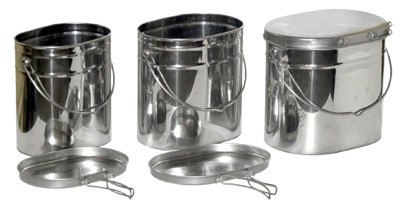 Набор высоких котелков - 3 шт. (5,0; 6,5; 8,5 л.) с крышками, Матрешка, крышки с ручками